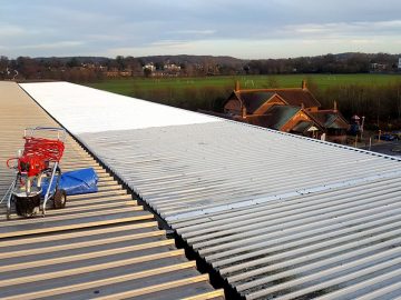 Image of cladding on roof of commercial premises