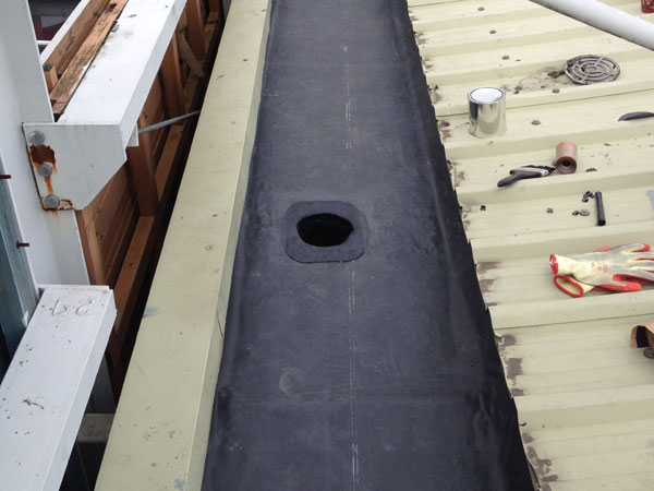 Commercial gutter lining completed work